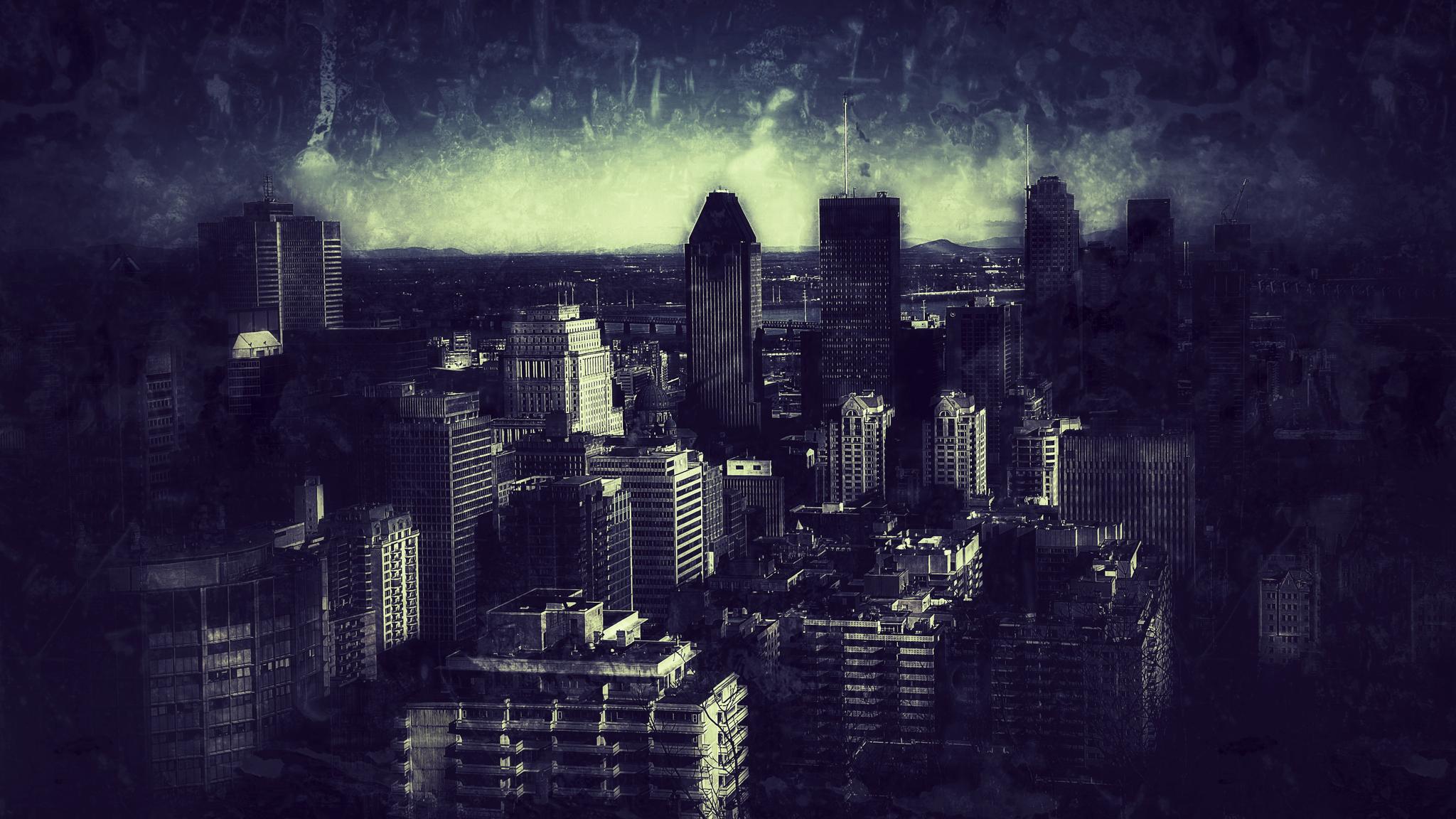 Downtown Montreal, Canada, from the top of the Mount Royal.