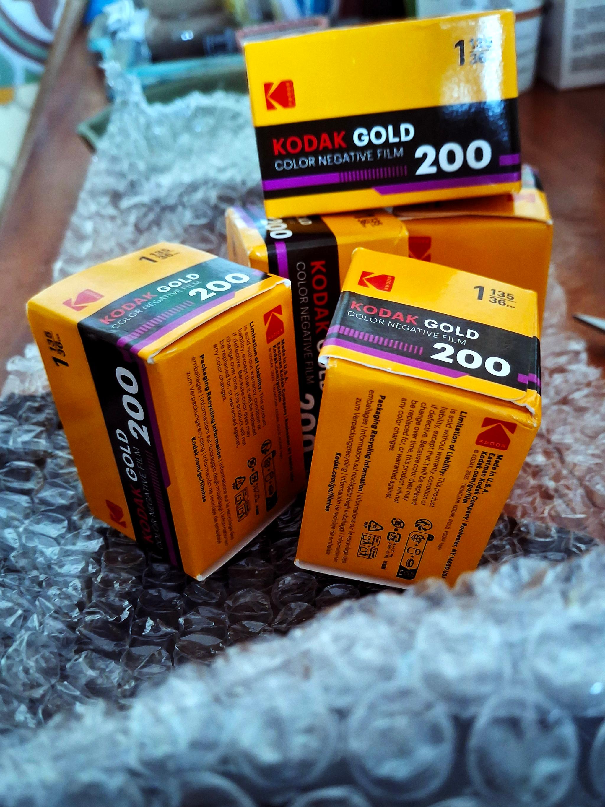 Caixas de filme kodak gold