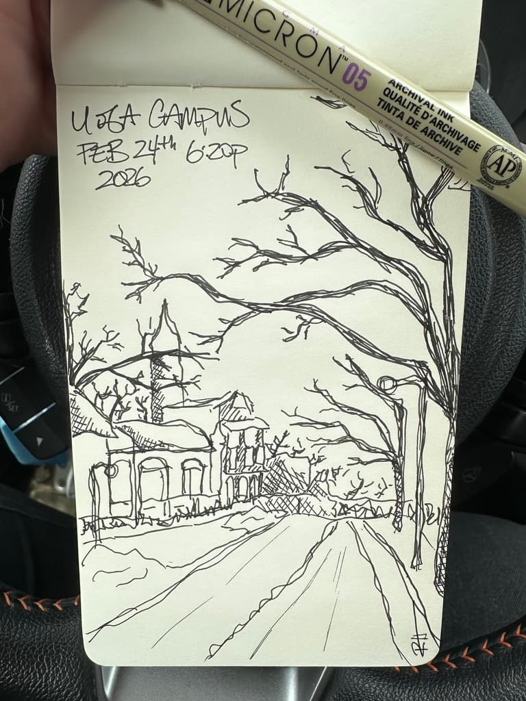 a quick sketch in the car