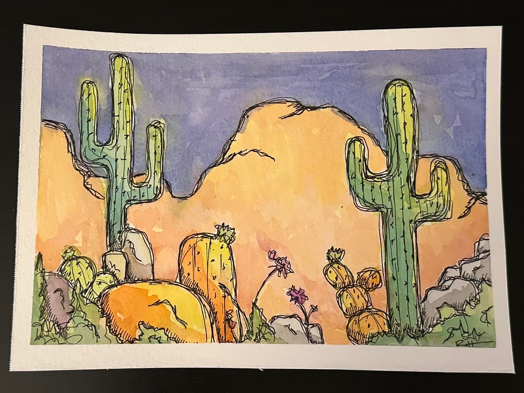 a watercolour session with friends