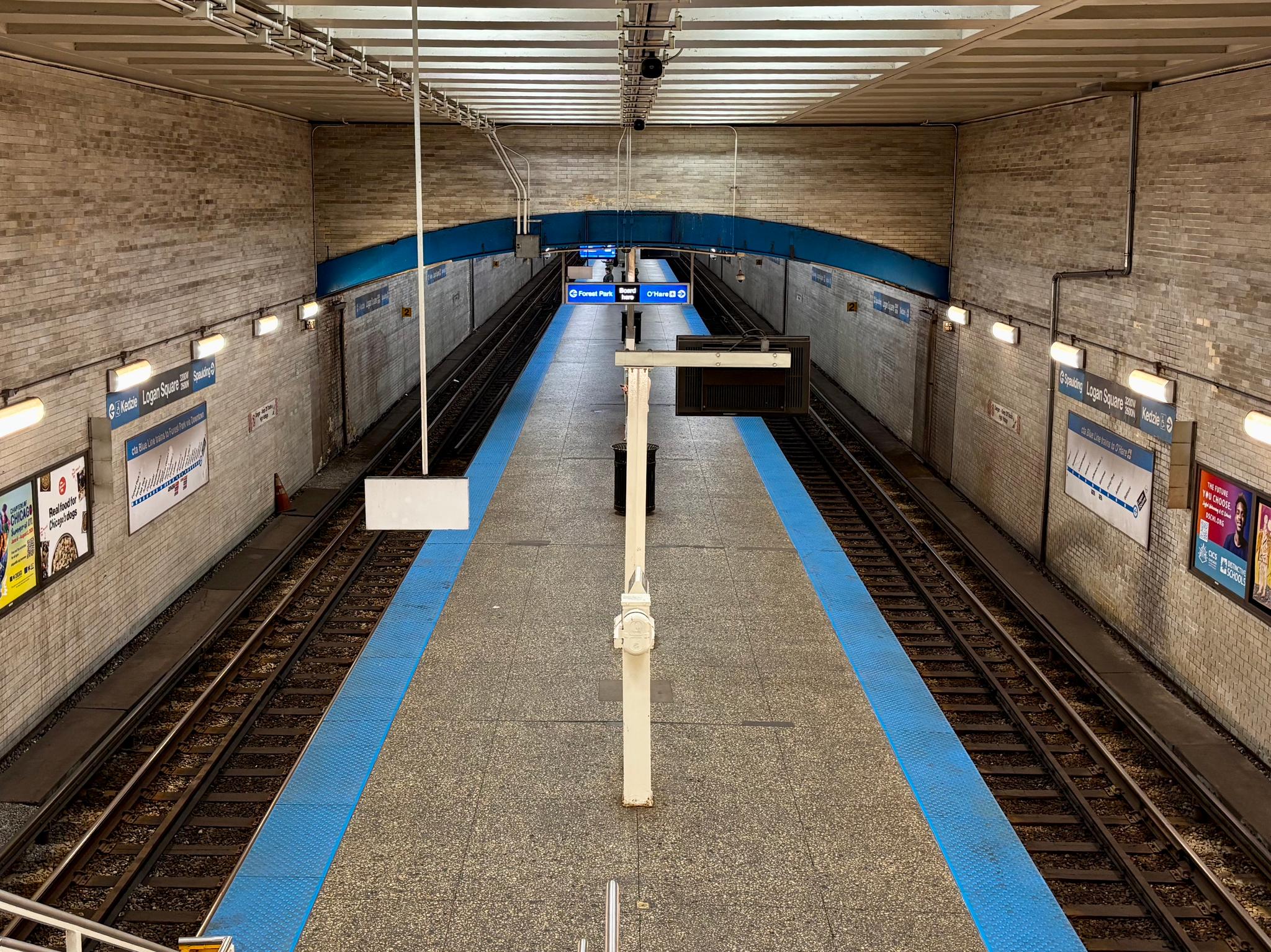 Logan Square Blue Line station.