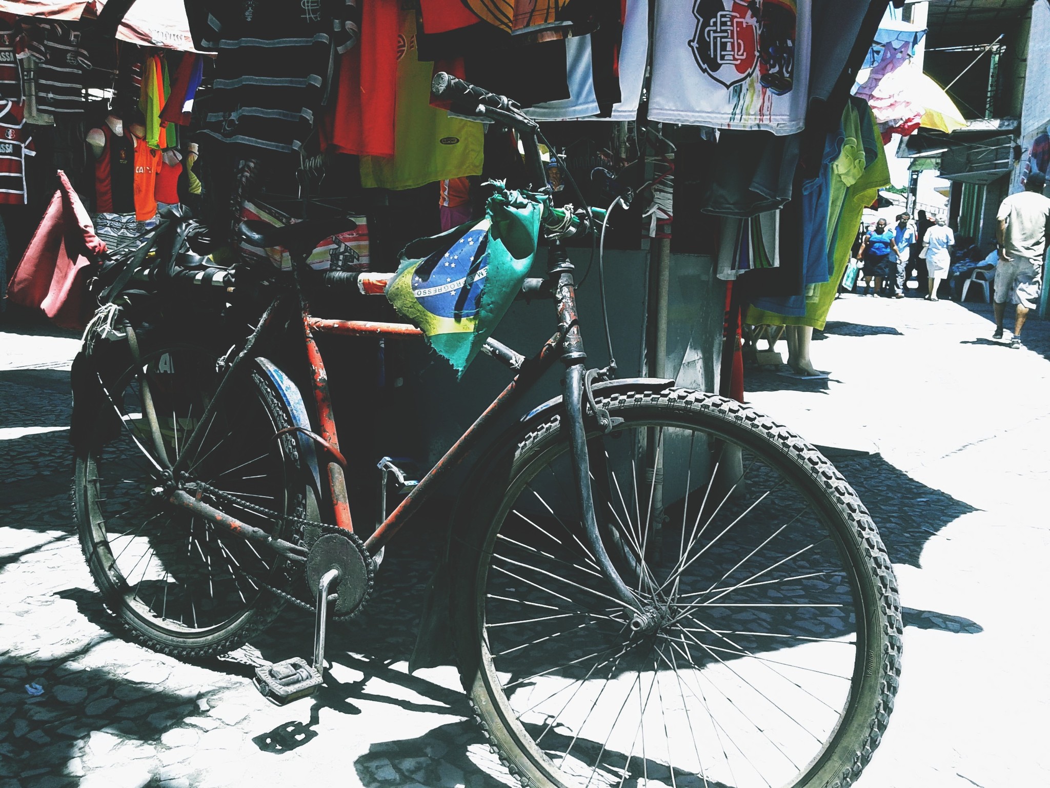 Old photograph of an old bicycle