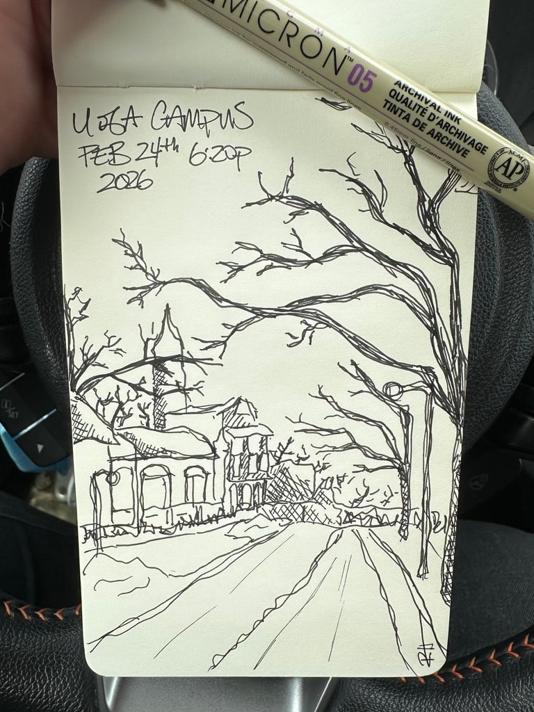 a quick sketch in the car, photo by heyraeh